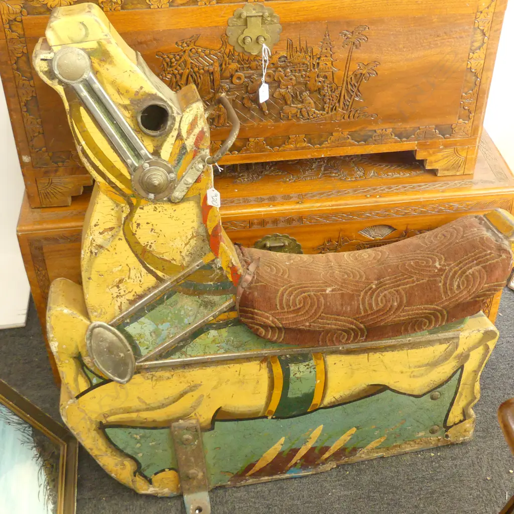 PAINTED CAROUSEL HORSE C. 1930S 950MM L Image 1++