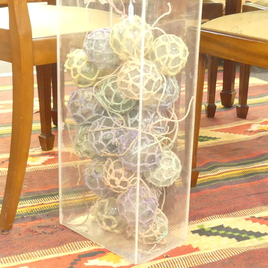 25 SMALL OLD GLASS FISHING FLOATS.... Image 1++