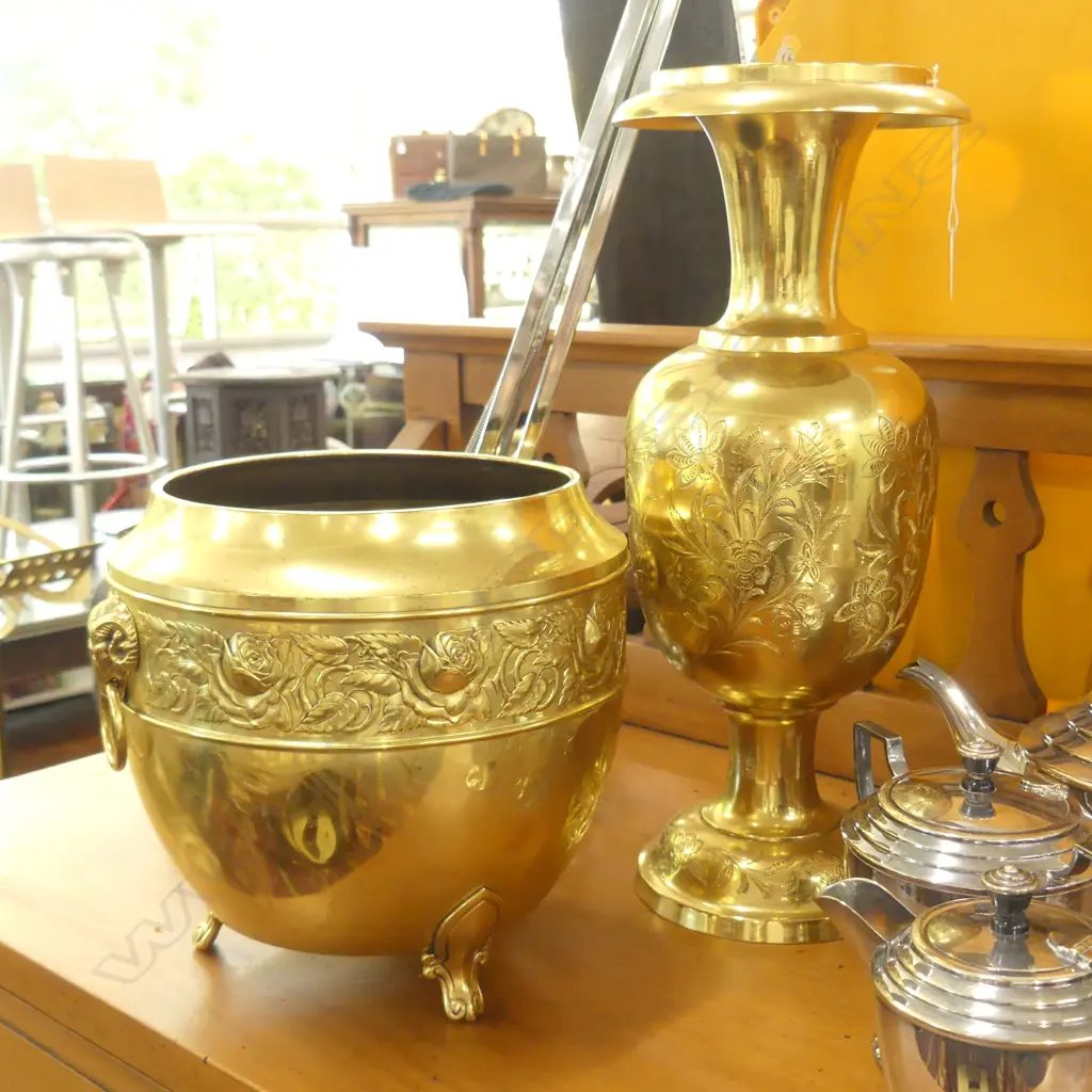 BRASS VASE +JARDINIERE H 400 MM Image 1++