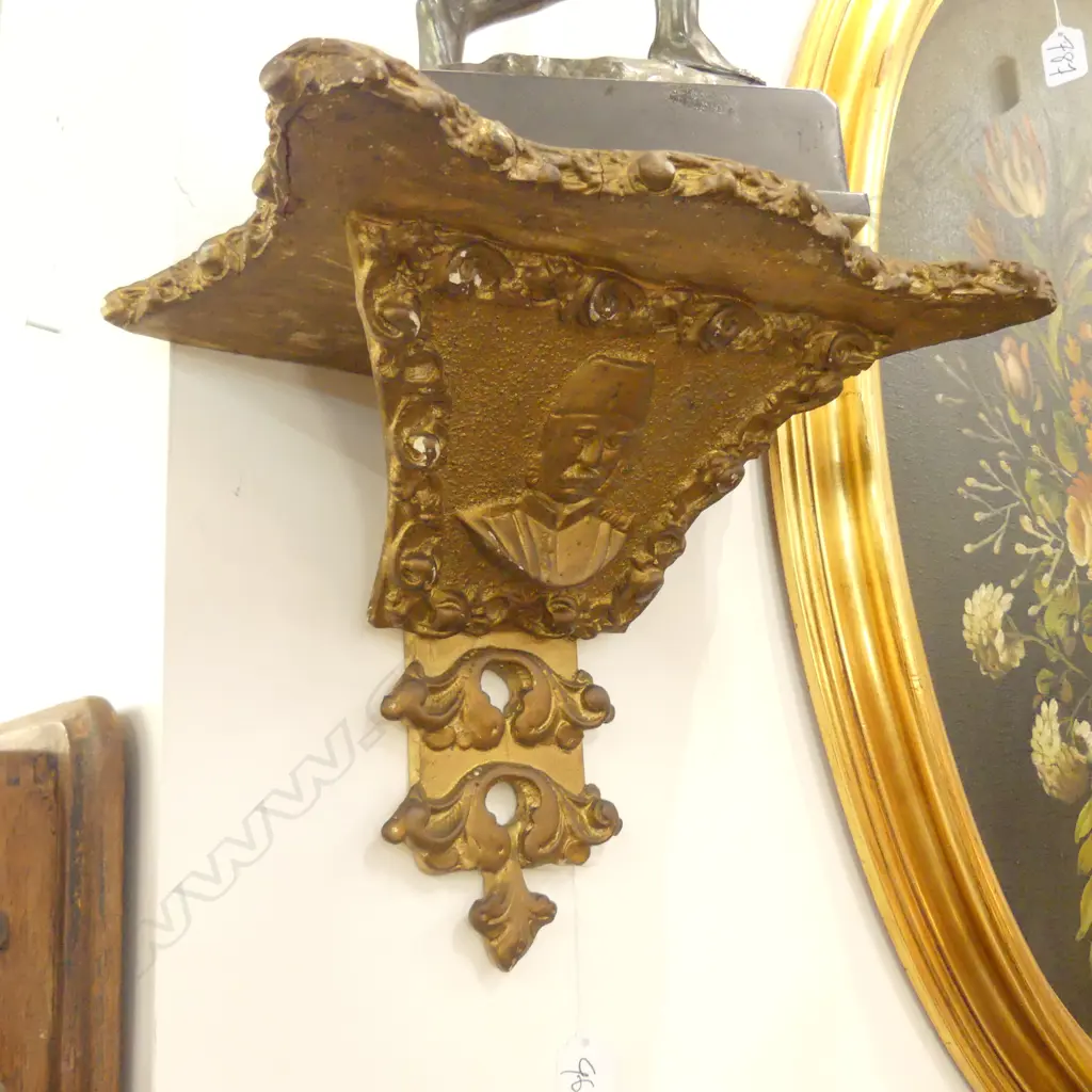 PR OF FRENCH WOODEN GILT SHELVES ONE A/F Image 1++