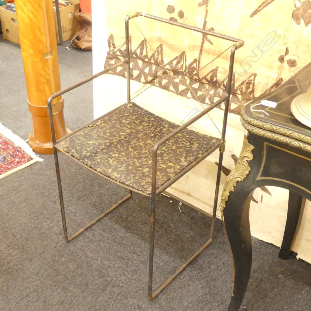 CONTEMPORARY METAL FRAMED ARMCHAIR A/F Image 1++
