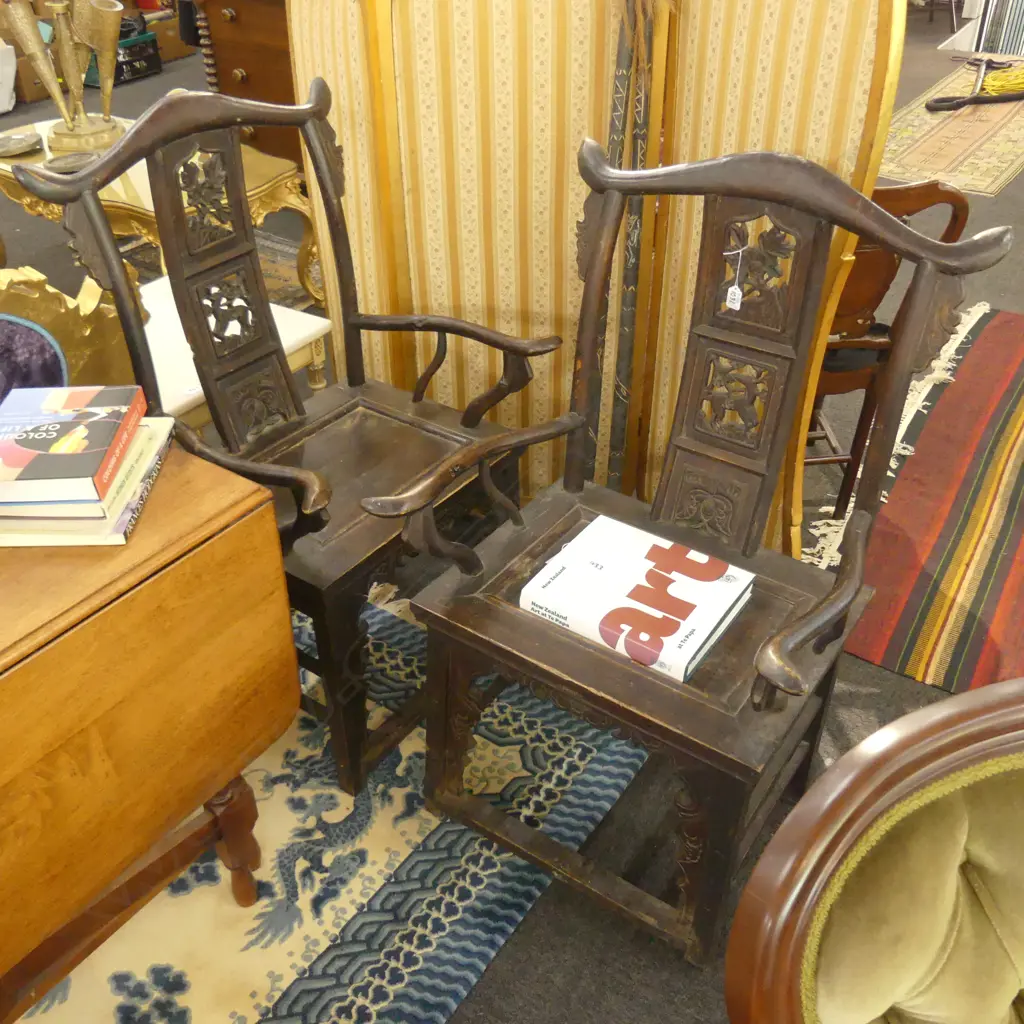 PR OLD CHINESE YOKE BACK MANDARIN CHAIRS Image 1++