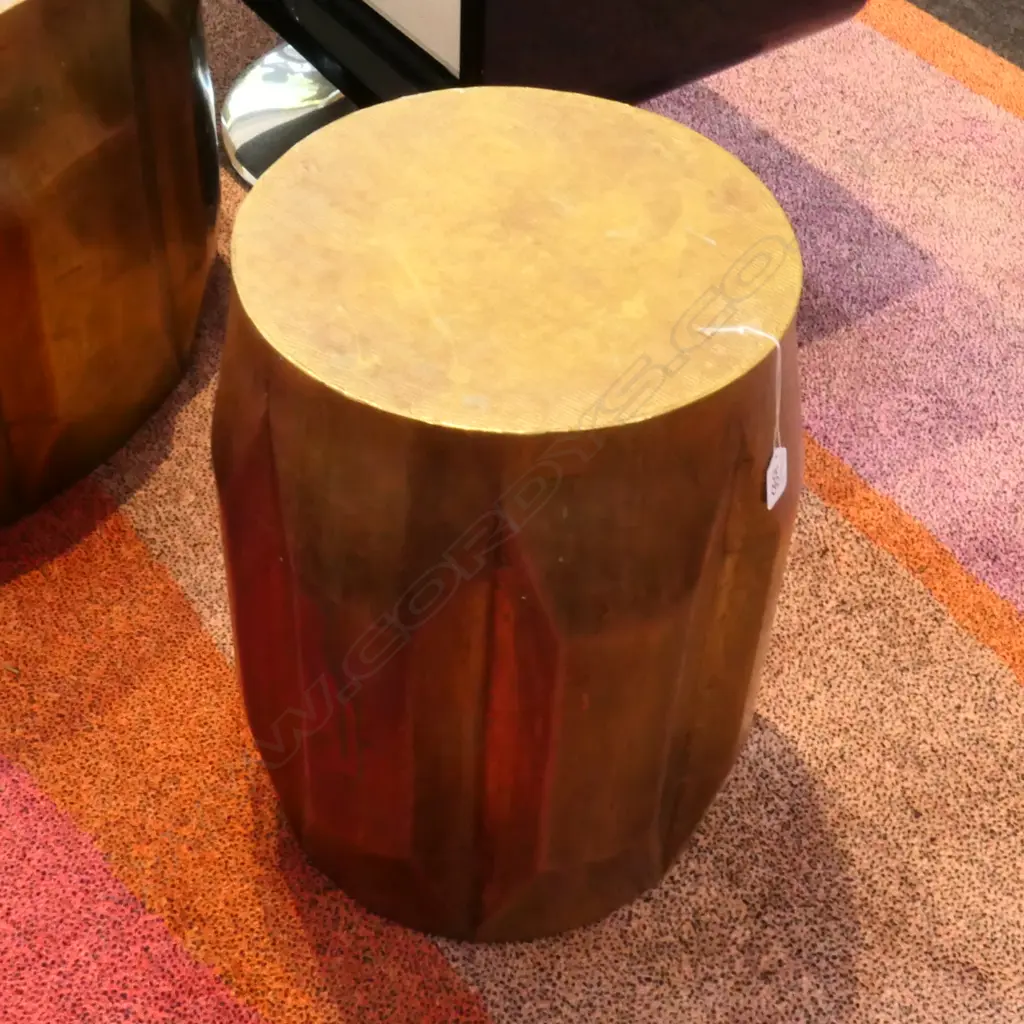 SMALL GILDED DRUM TABLE D 300 MM Image 1++