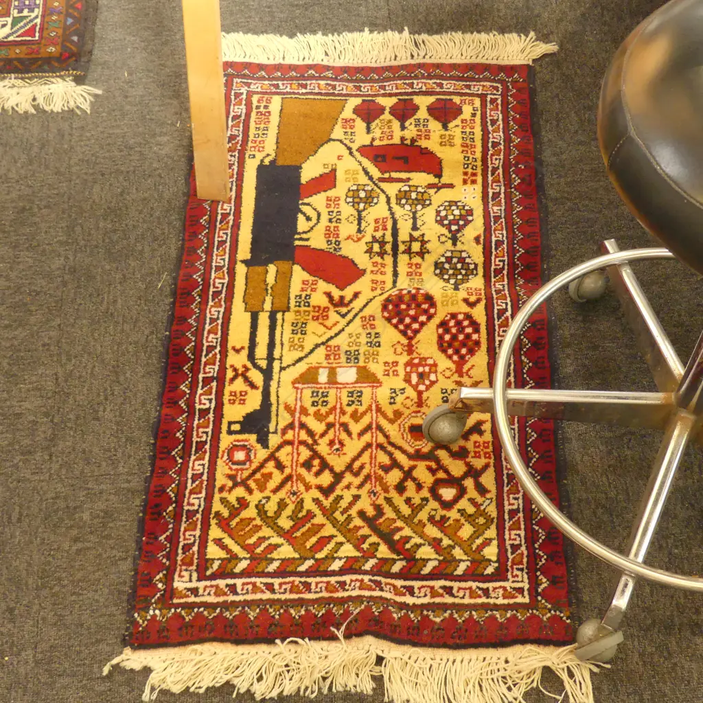 MODERN BALUCHI WITH MACHINE GUN, HELICOPTERS AND GRENADES 95 X 50 CM Image 1++