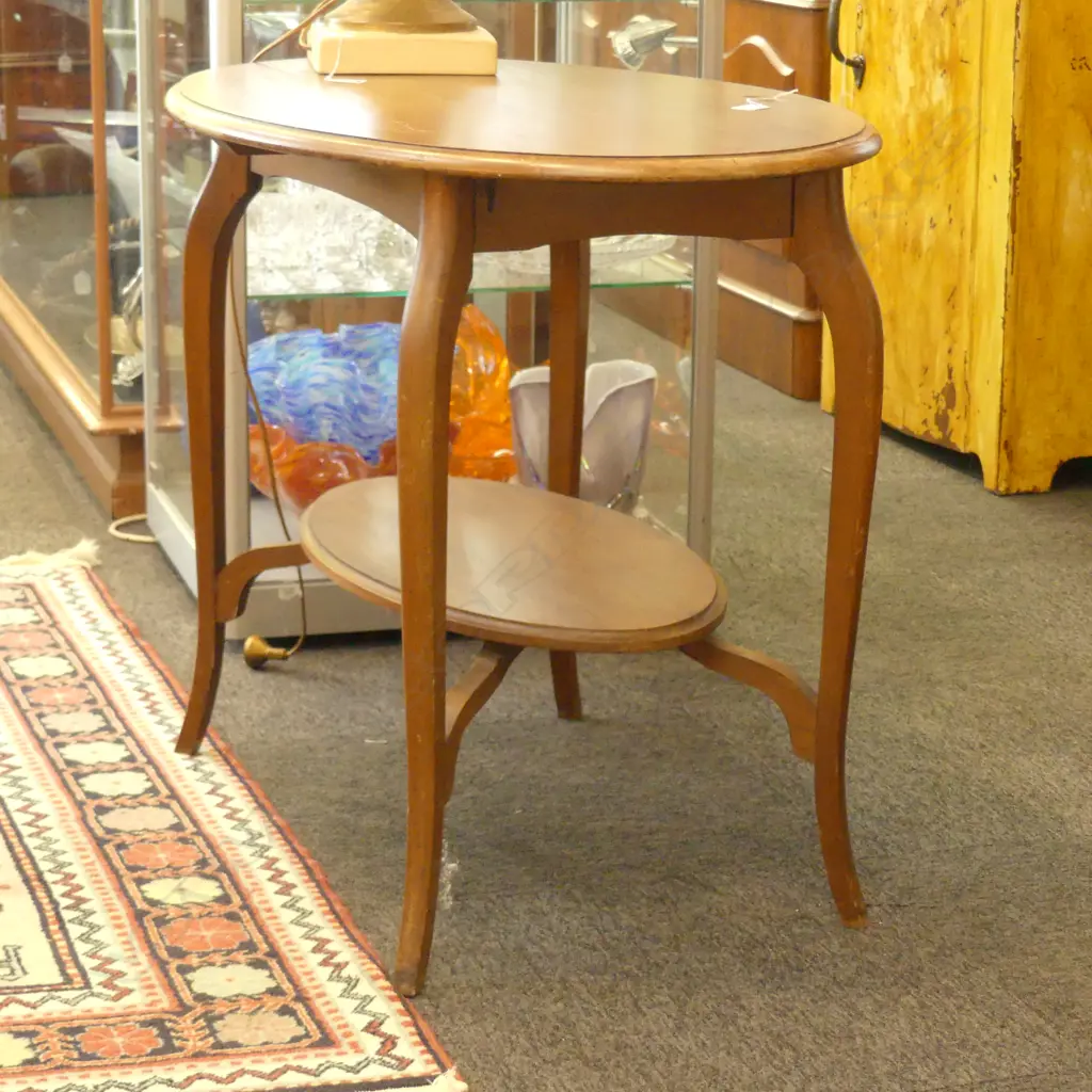 EDWARDIAN KAURI OVAL OCCASIONAL TABLE 900MM L Image 1++