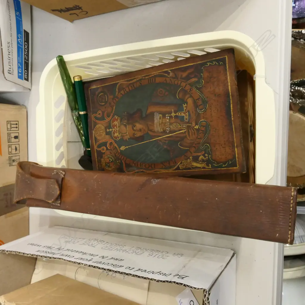 LOT ASST INCL IVORY(?) SLIDE RULE IN LEATHER POUCH ETC Image 1++