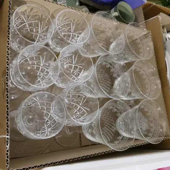 LOT ASST STEMMED CRYSTAL AND GLASSWARE INCL. PALL MALL GLASSES