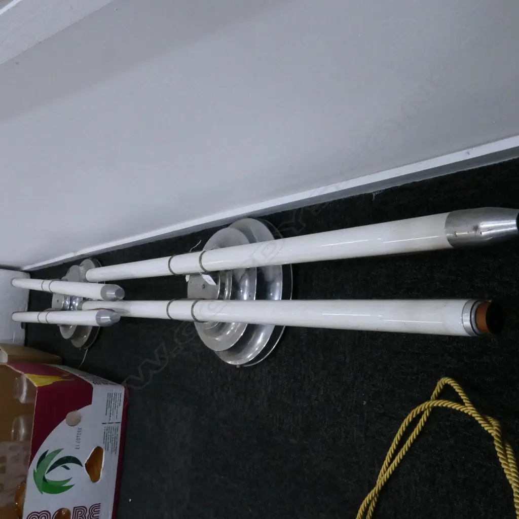 PR. ART DECO LIGHTS, 2 LONG TUBE LIGHTS ON CHROME FIXING 1270MM L Image 1++