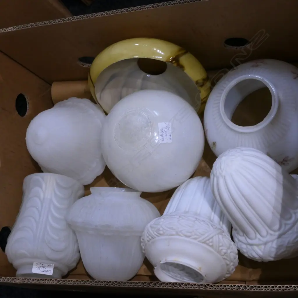 BOX LOT VINTAGE LIGHTSHADES Image 1++