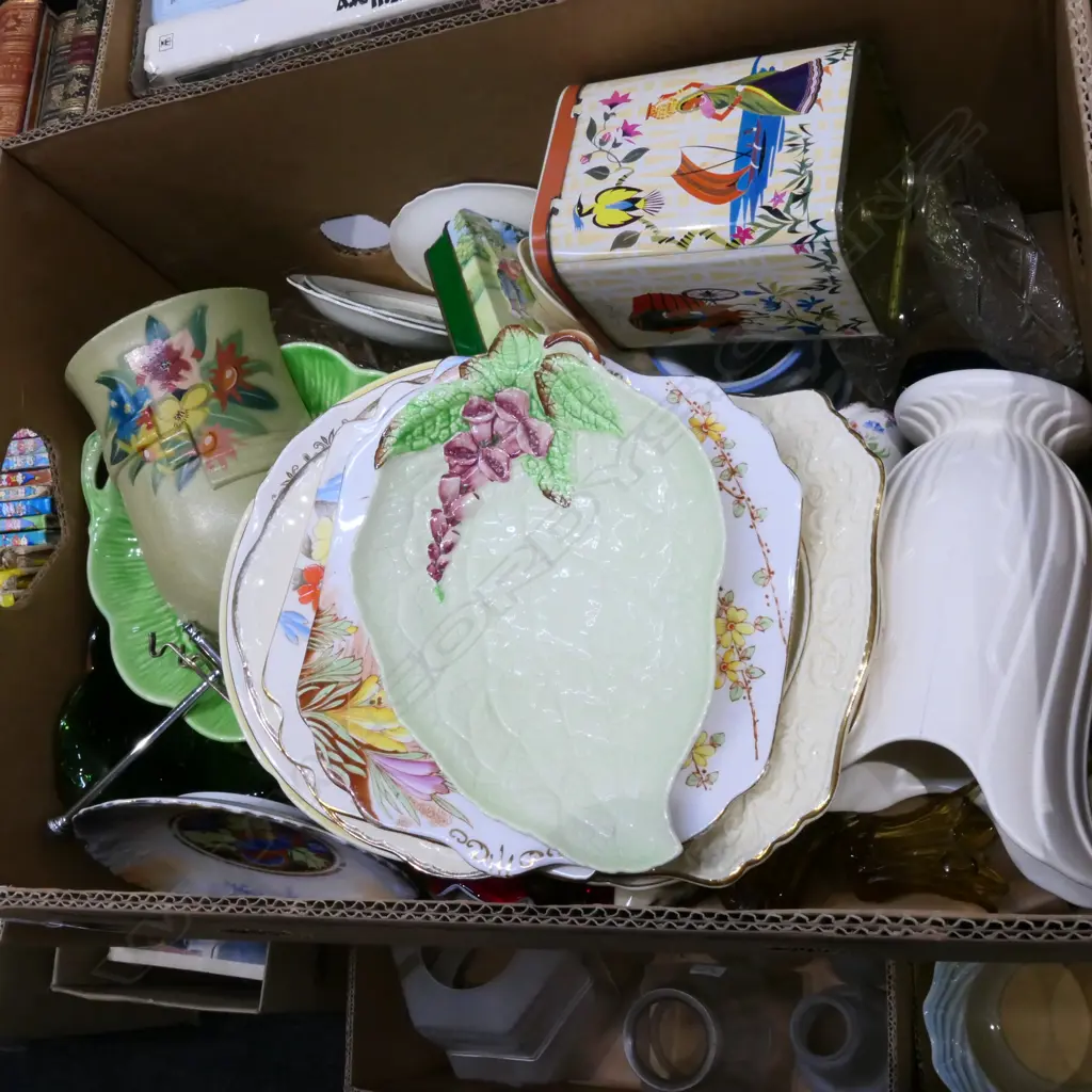 LOT ASST CHINA C/WARE /GLASS/ TINS ETC Image 1++
