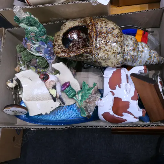 LOT ASST CHINA ETC. INCL. CONCH SHELL