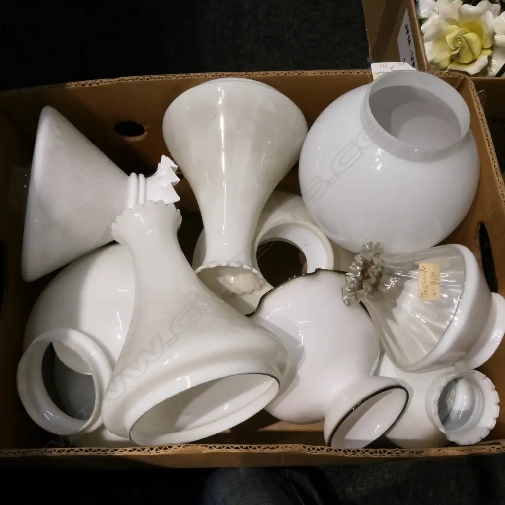 BOX LOT KEROSENE LAMPSHADES Image 1++