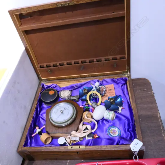 CANTEEN BOX/ BAROMETER, & ASSORTED ITEMS