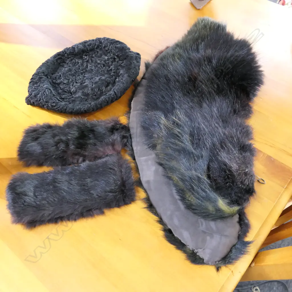 FUR COLLAR,CUFFS AND PERSIAN LAMB HAT Image 1++