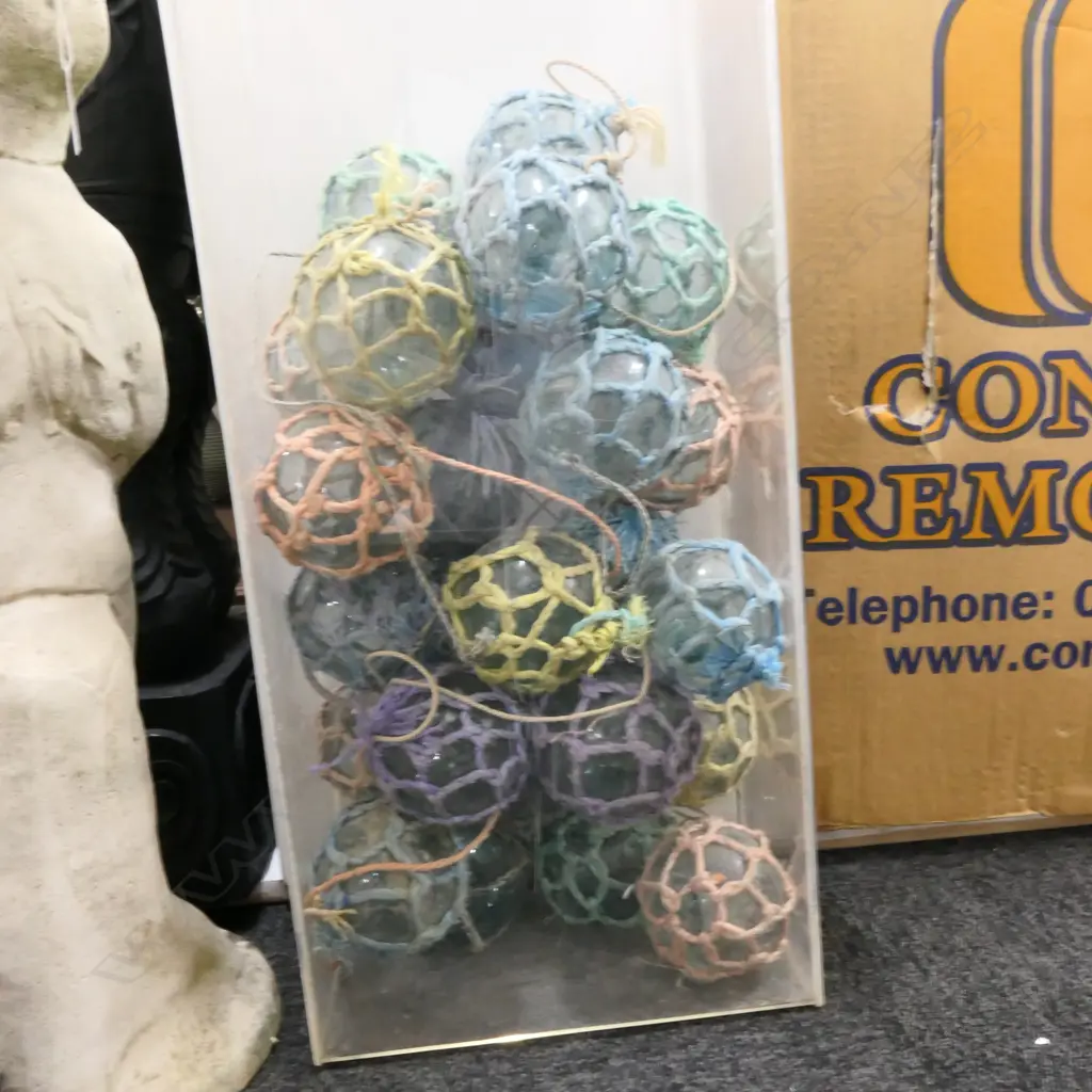 25 SMALL OLD GLASS FISHING FLOATS.... Image 1++