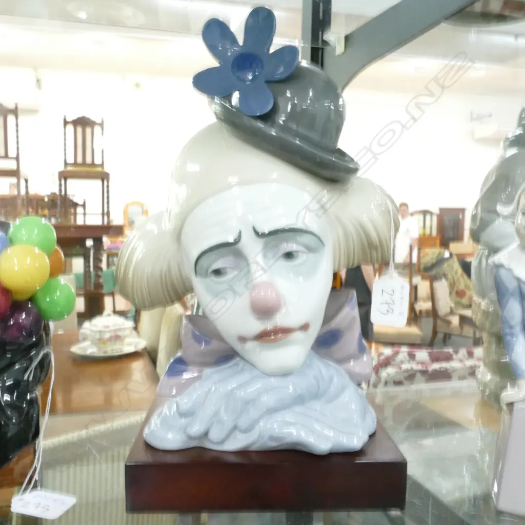 LLADRO LGE BUST OF A 'PENSIVE CLOWN' H.265mm Image 1++