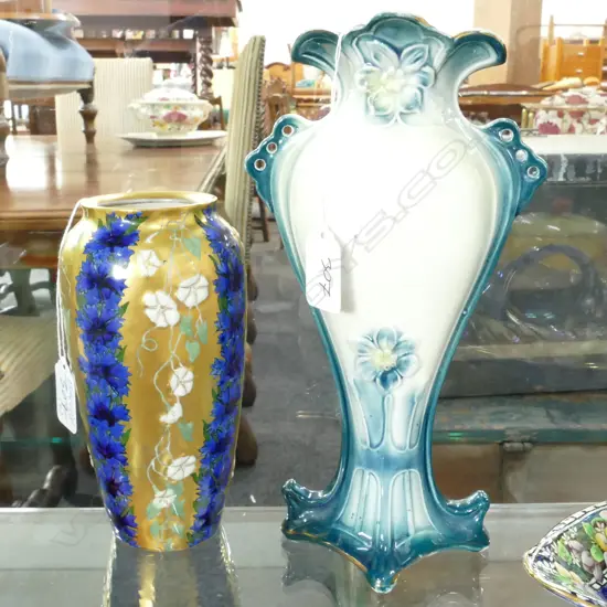 VIENNA FLORAL DECORATED VASE WITH NOUVEAU H.240MM 18998