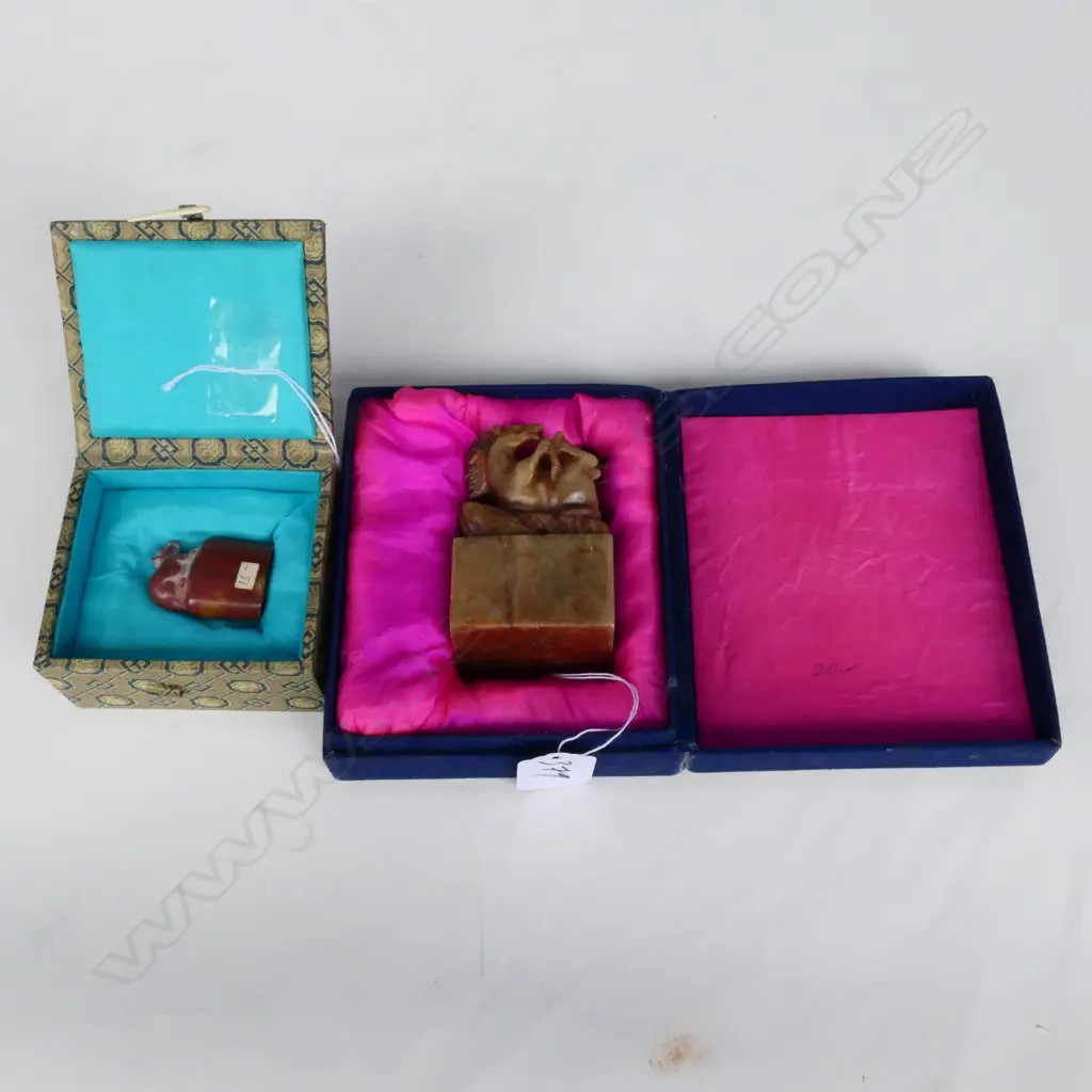 2 BOXED SOAP STONE SEALS Image 1++