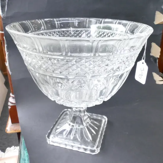 PRESSED GLASS VASE 260MM DIA 240MM H