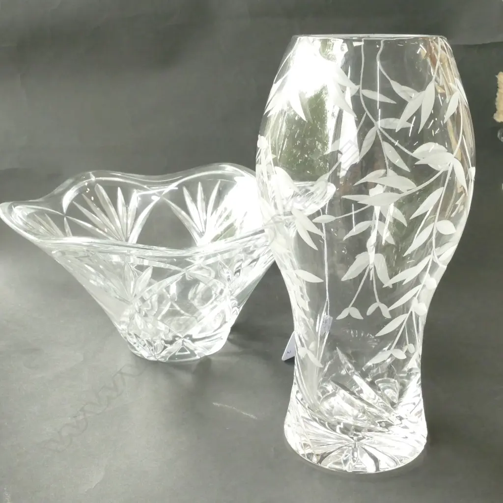 2 CRYSTAL VASES ONE MARQUIS BY WATERFORD Image 1++