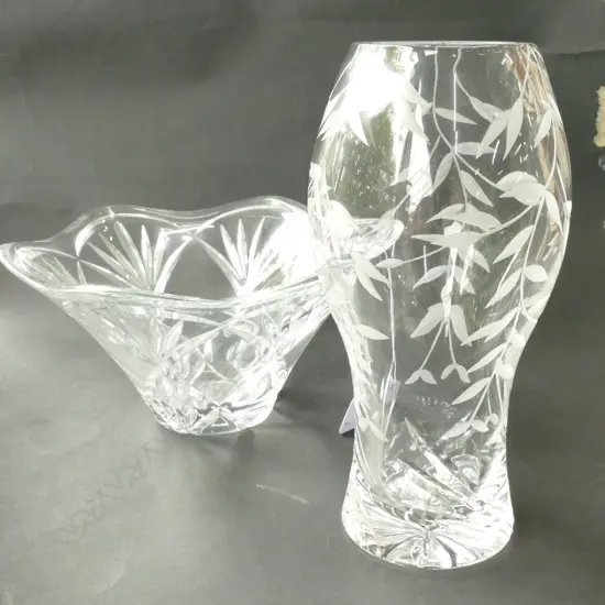2 CRYSTAL VASES ONE MARQUIS BY WATERFORD
