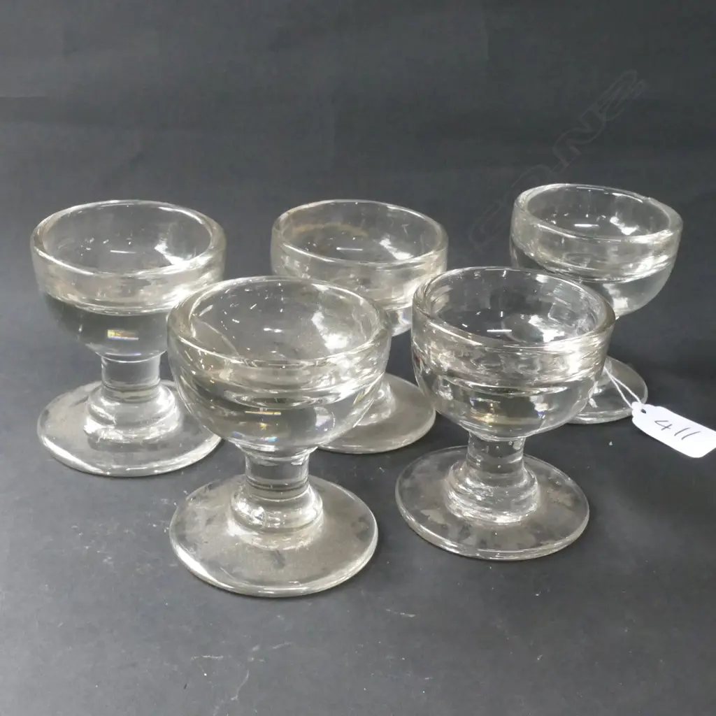 5 VICTORIAN PENNY LICK GLASSES Image 1++