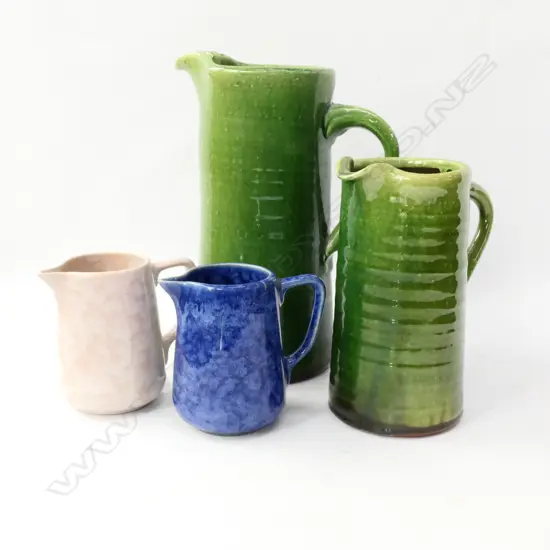 FOUR JUGS - TWO TONY SLY / TWO TEMUKA - LARGEST H. 245MM