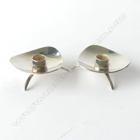 PR VINTAGE DANISH COHR CANDLESTICKS 58GM, 50MM  