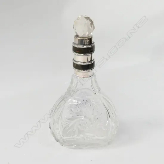 STERLING COLLARD PERFUME BOTTLE, SOME AF. H. 150MM
