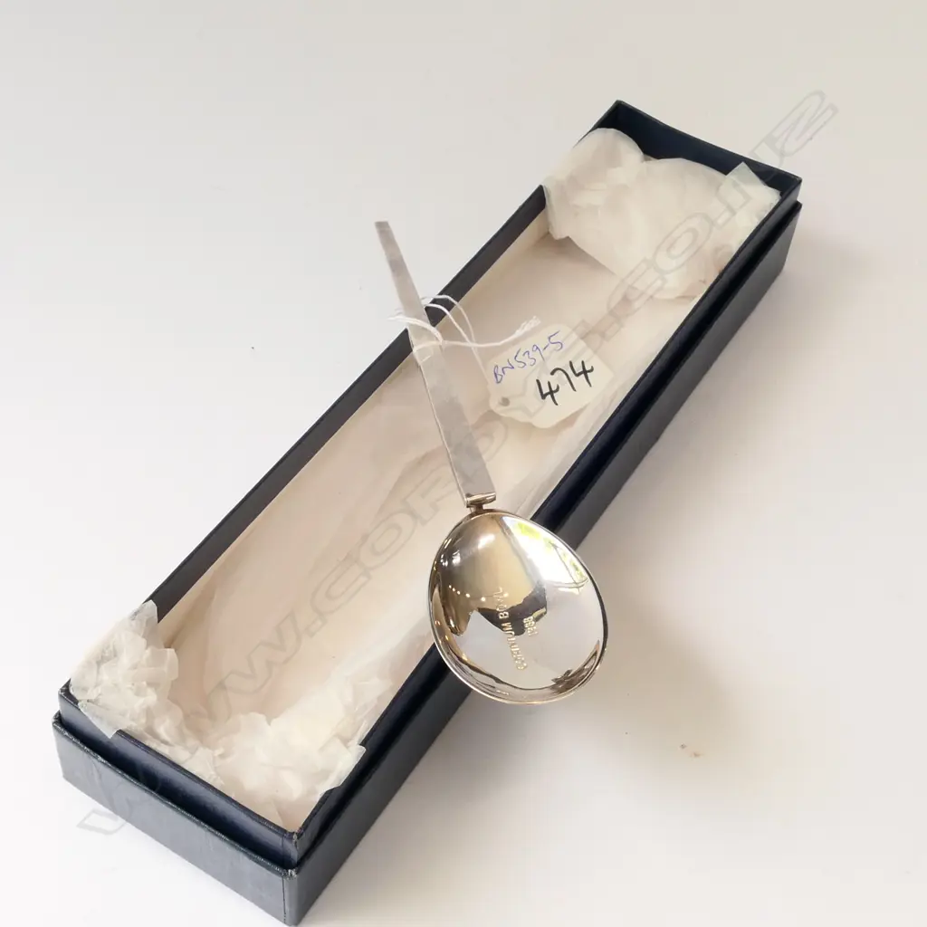 A E Jones  Corinium replica of a Roman  spoon Birmingham 1988 in box 39 GRAMS Image 1++