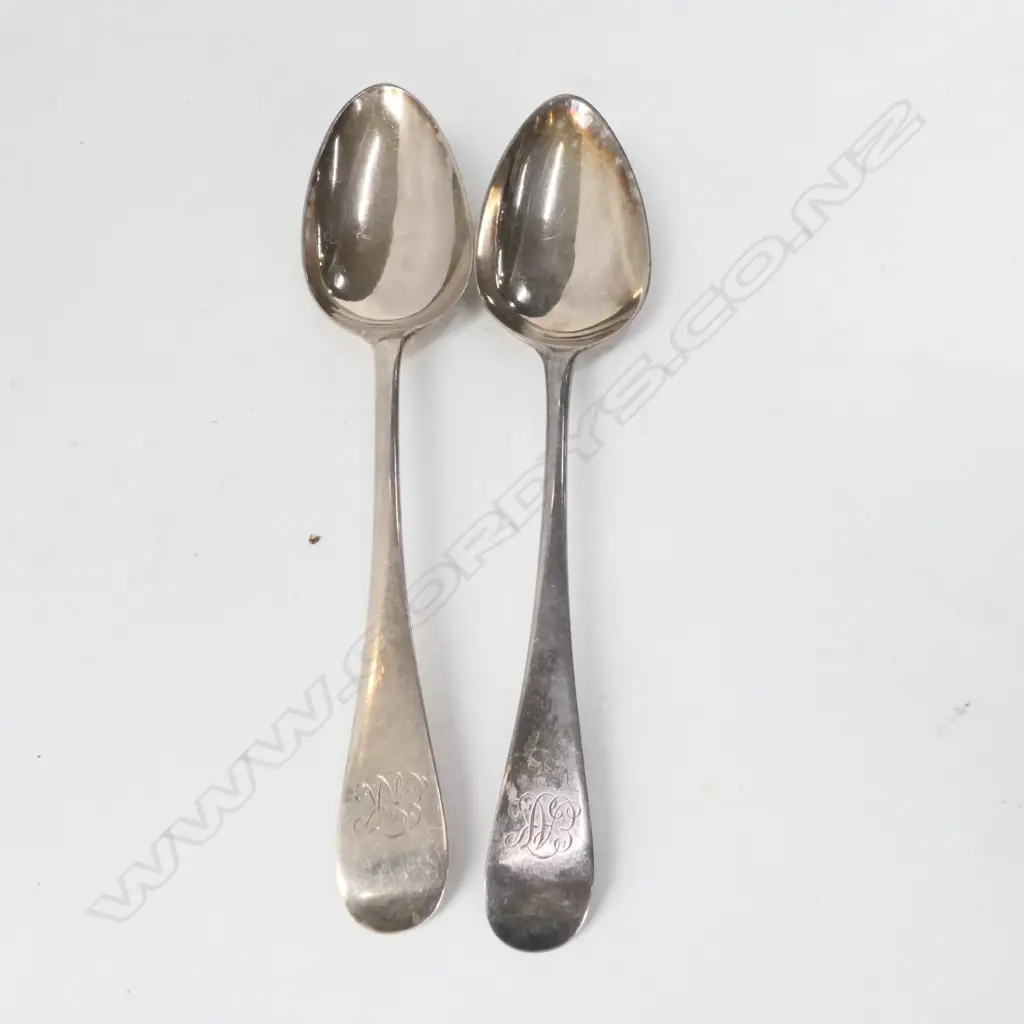2 SILVER TABLESPOONS - LONDON 1793 - 116GMS Image 1++