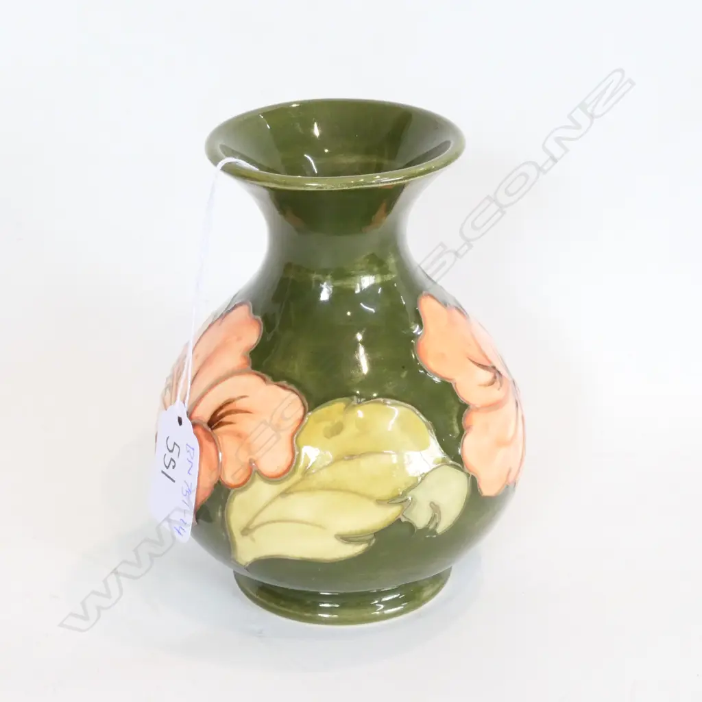 MOORCROFT HIBISCUS VASE Image 1++