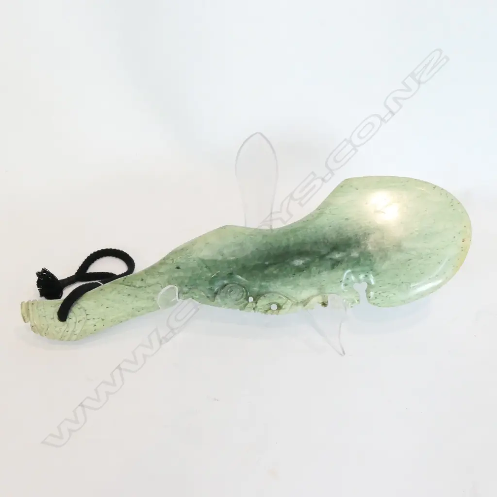 MODERN MAORI CARVED POUNAMU WAIHIAKA, L.410MM Image 1++