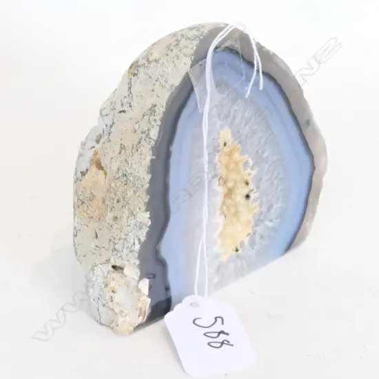 POLISHED BLUE AGATE CRYSTAL, H. 100MM