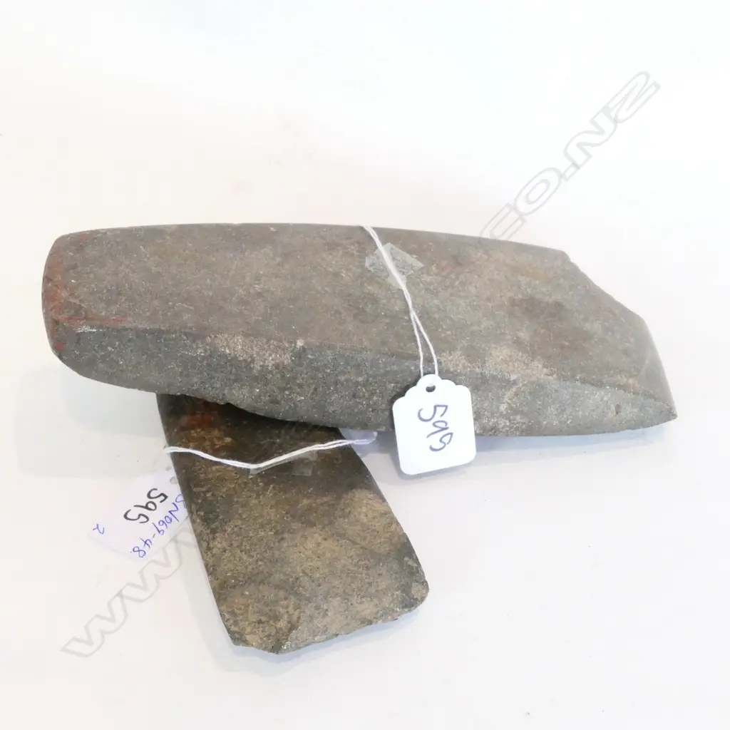 2 ANCIENT PACIFIC STONE ADZES Image 1++