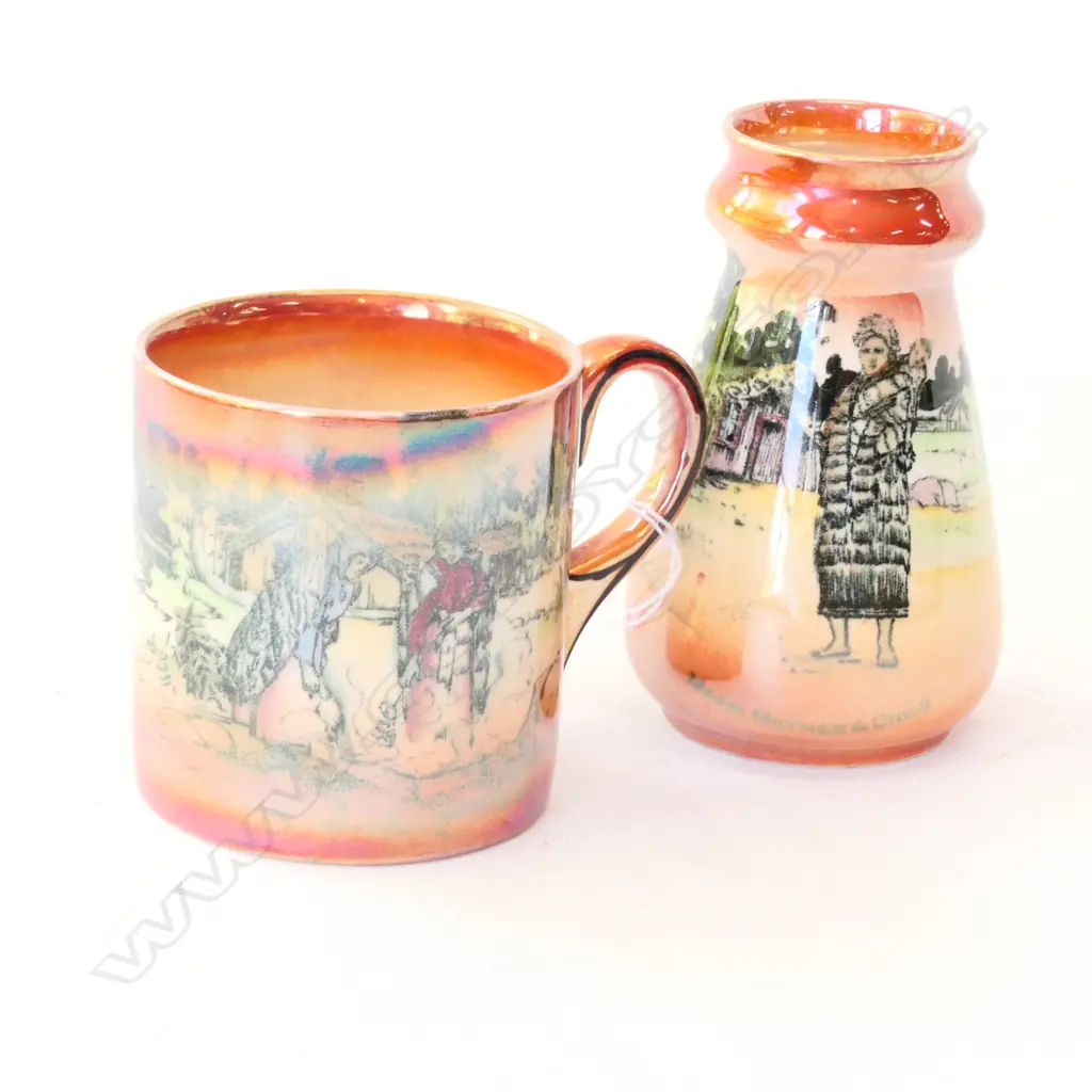 GRIMWADES "MAORIWARE" SQUAT VASE H.90MM & COFFEE CUP 18998 Image 1++