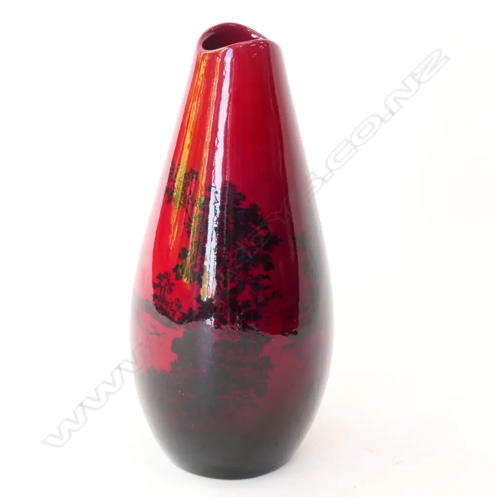 ROYAL DOULTON FLAMBE VASE WITH PASTORAL SCENE H.170MM 18388 Image 1++