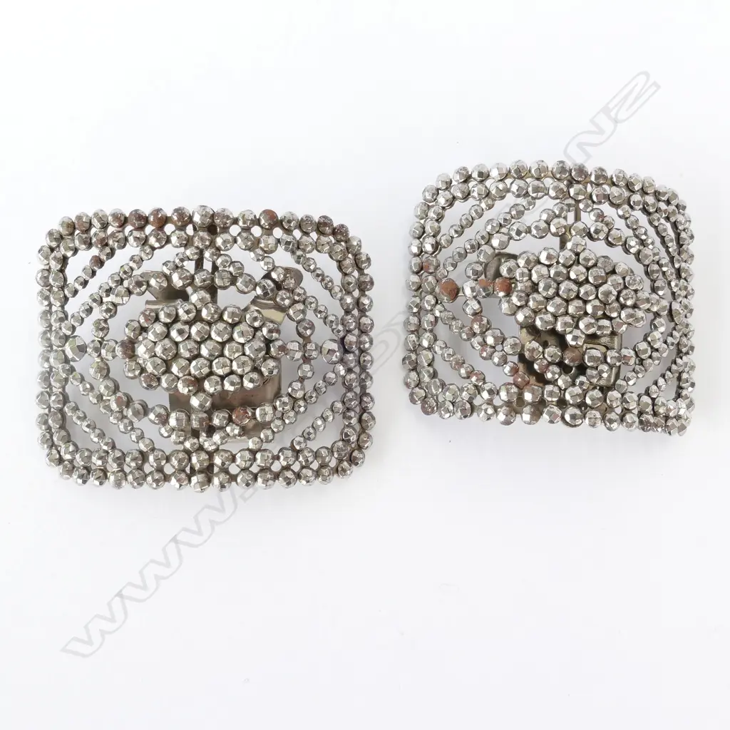 PAIR OF CUT STEEL BUCKLES Image 1++