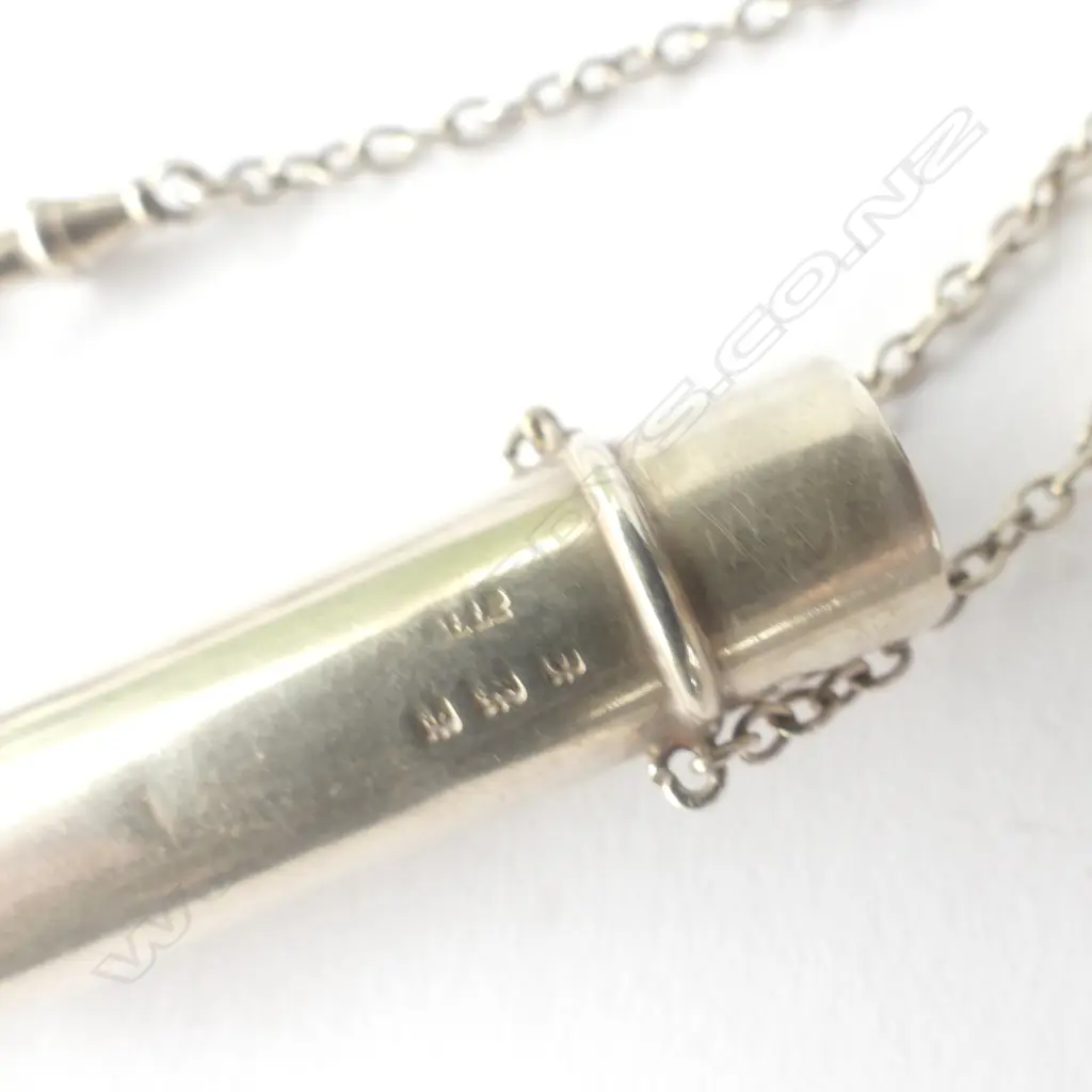 EDWARIAN SILVER CHATELAINE (L. 140MM) & S/SILVER COMPASS (20MM) Image 1++