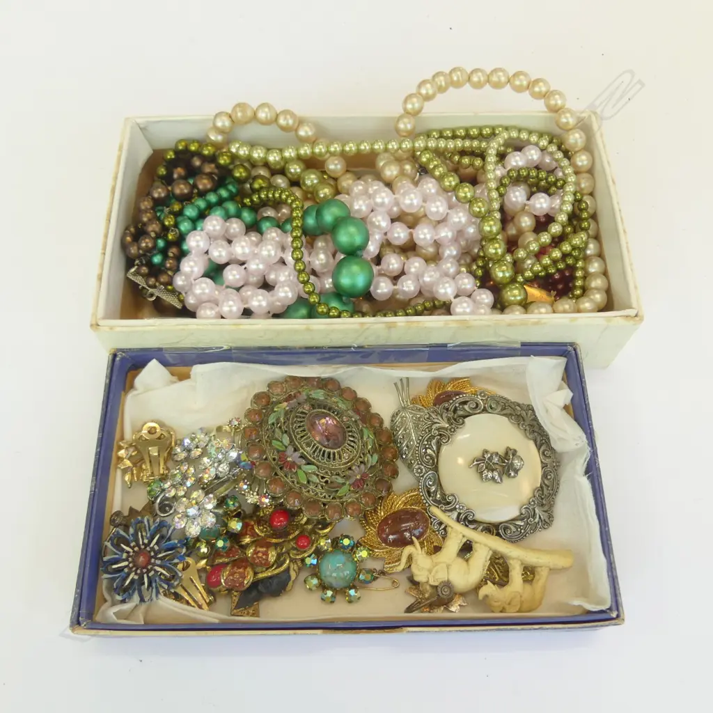 LOT ASST DRESS BEADS + BROOCHES Image 1++