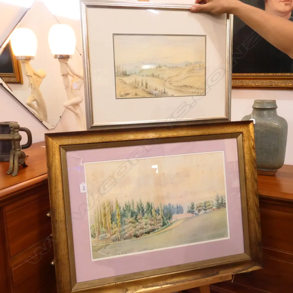 2 W/C A. WHEALE 'BELLAMY STATION' 1903 800MM W 600MM H AND EDWARD LYNDON C.1865 Image 1++