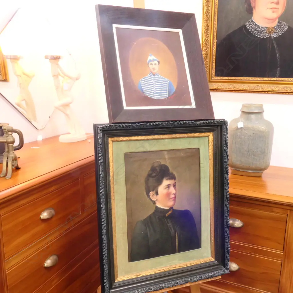 2 COLONIAL OIL PORTRAITS LARGEST 630MM X 530MM  Image 1++