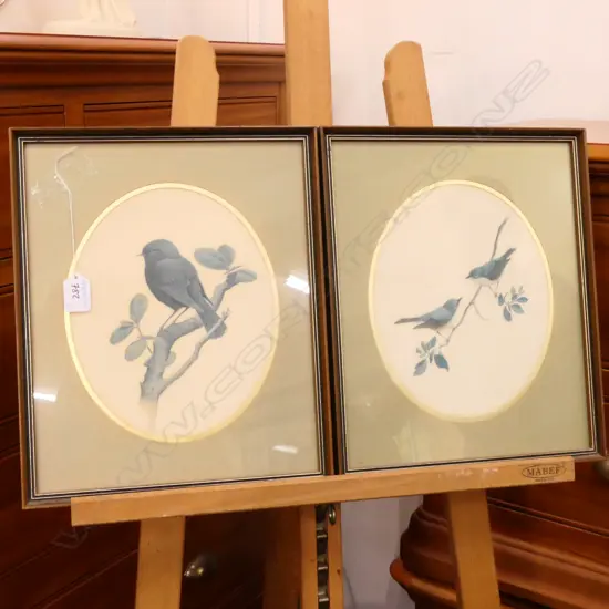 2 BILL HOWARD PRINTS NZ WAXEYE & NZ BLACK ROBIN 350 X 290MM 18924