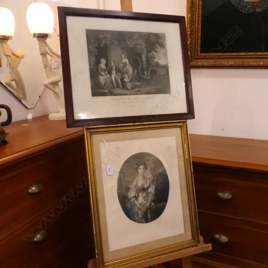 2 FRENCH ETCHINGS LARGEST 520MM H 440MM W