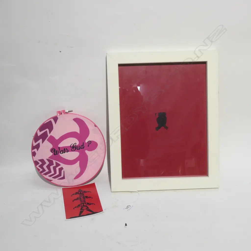 FRAMED PRINT AND EMBROIDERED PANEL, UNSOLD 4 AUCTIONS - DONATED TO HOSPICE Image 1++