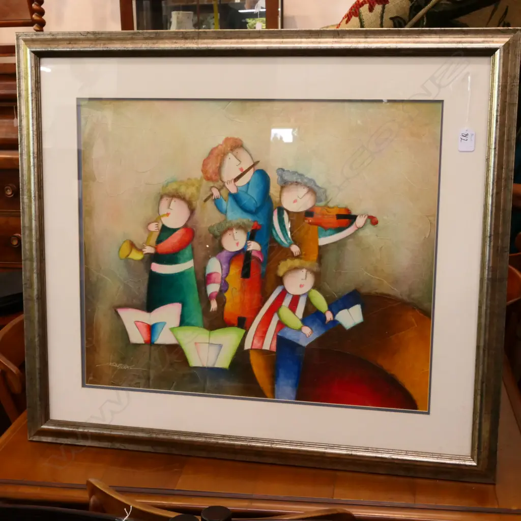 JOYCE ROYBAL ORIGINAL MIXED MEDIA 'MUSICIANS' Image 1++