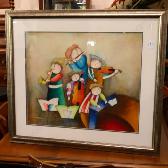 JOYCE ROYBAL ORIGINAL MIXED MEDIA 'MUSICIANS'