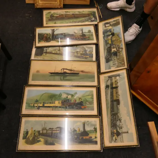 8 PRINTS OF TRAIN TRAVEL THROUGH TIME 650MM X 270MM ONE AF
