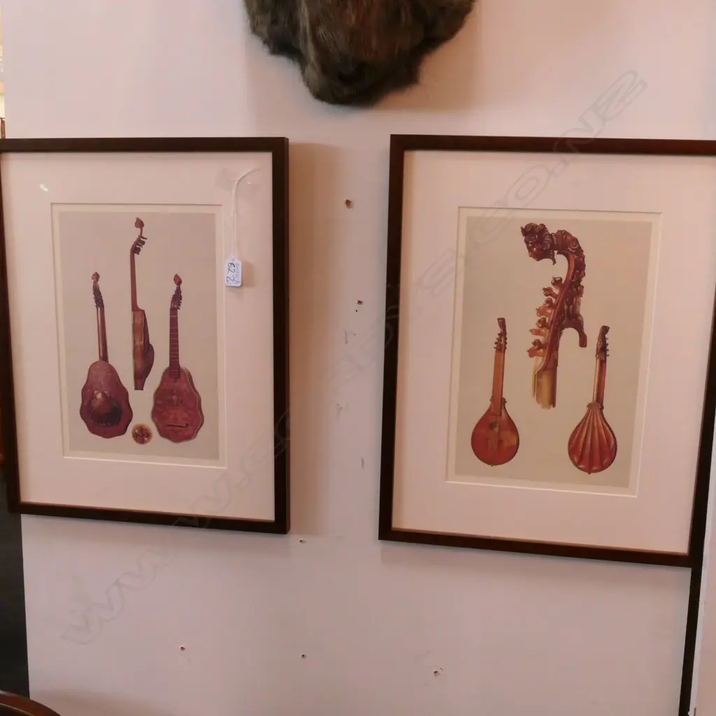PR OF FRAMED ITALIAN MUSICAL PRINTS 510 X 380 MM Image 1++