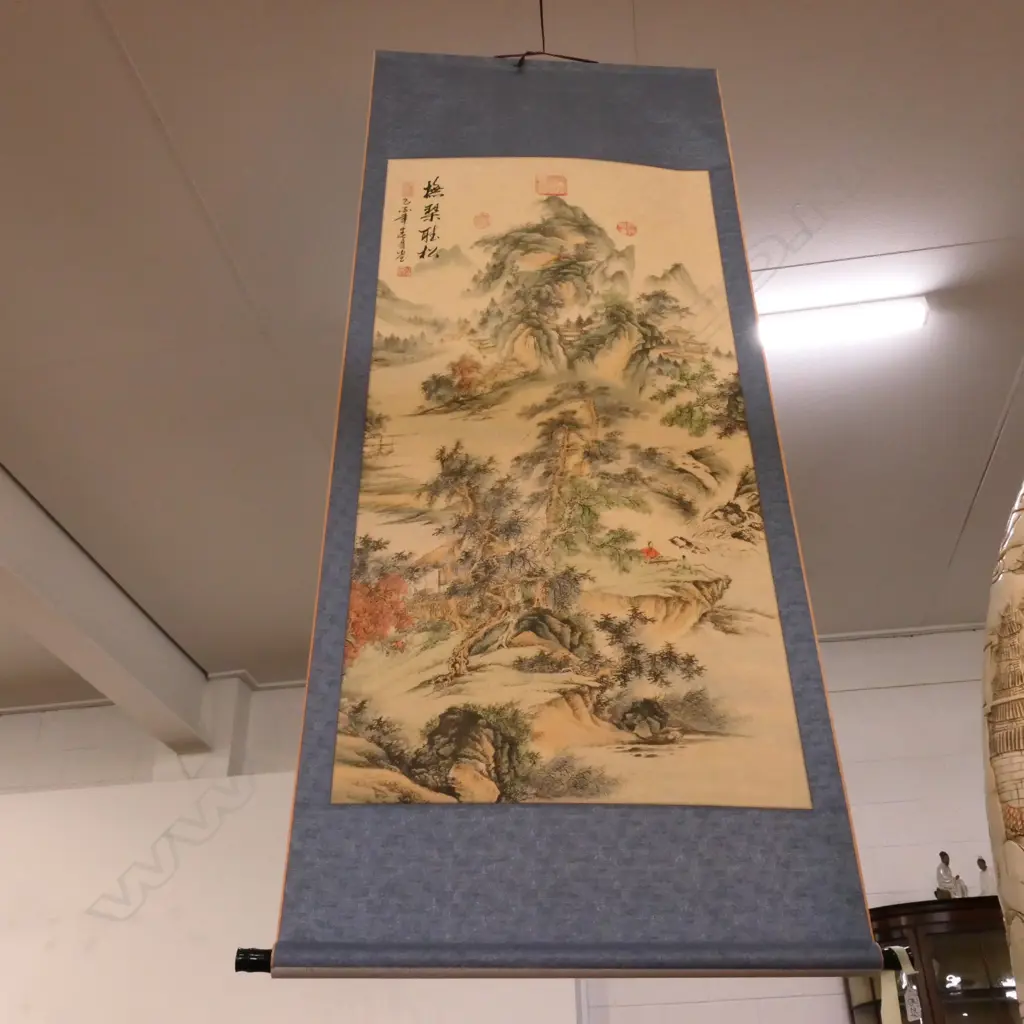 CHINESE SCROLL W/C PAINTING Image 1++